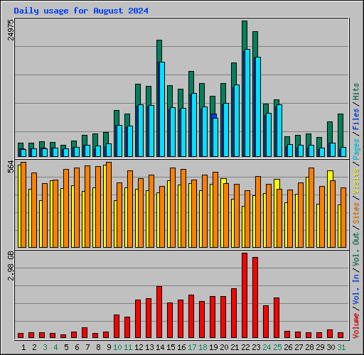 Daily usage for August 2024