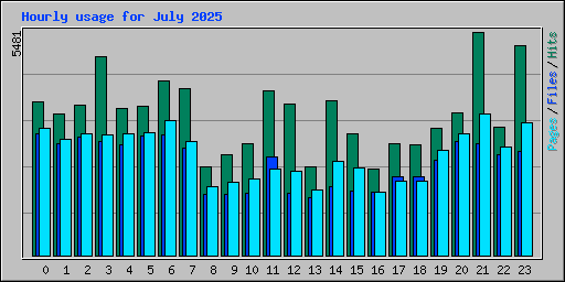 Hourly usage for July 2025