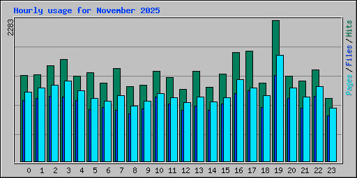 Hourly usage for November 2025
