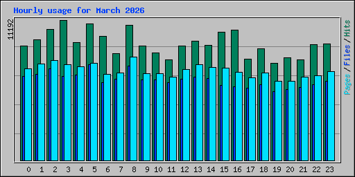 Hourly usage for March 2026