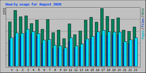 Hourly usage for August 2026