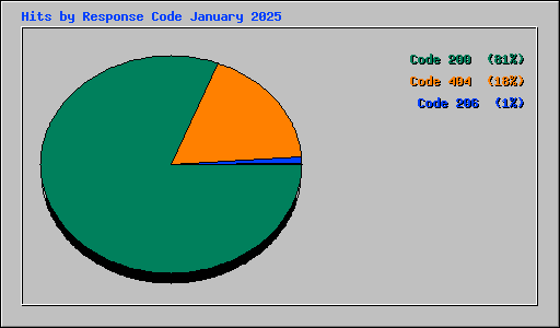 Hits by Response Code January 2025